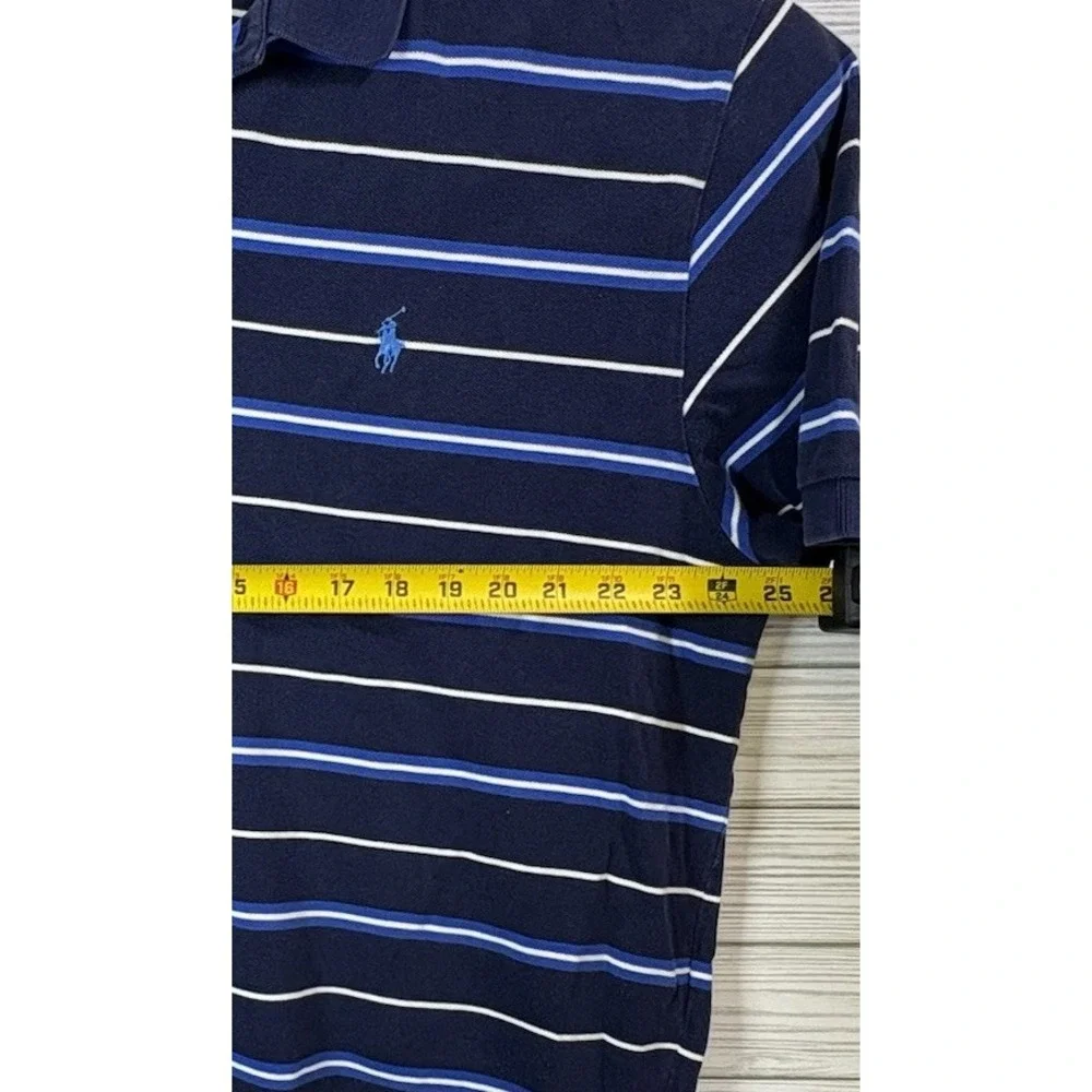 Polo‎ Ralph Lauren Men's Polo Golf Shirt Sz 2XL Navy Blue WithWhite Stripes